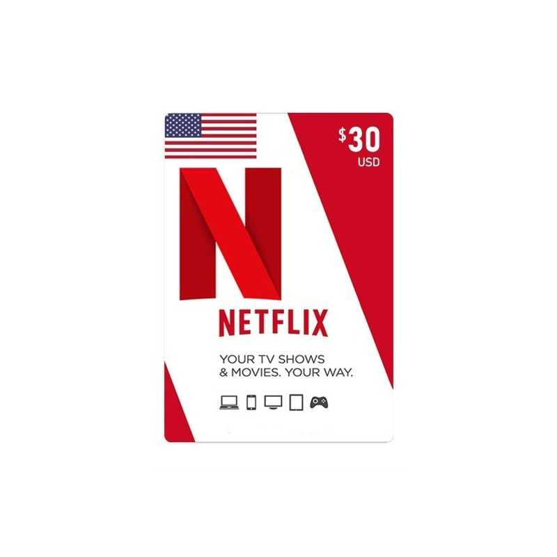 Carte Netflix USA USD 30 - Gift Cards - gamezone