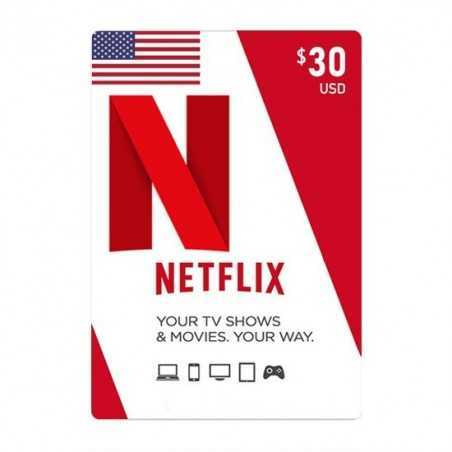 Carte Netflix USA USD 30