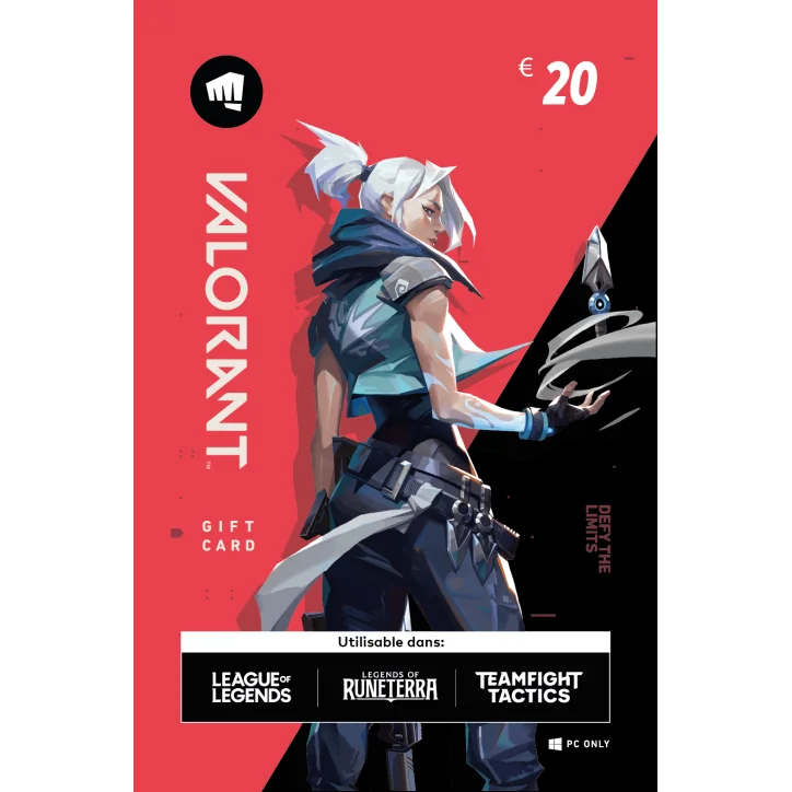 Carte cadeau Riot Games Valorant 20€ Carte cadeau Riot Games Valorant 20€ - CARTE Valorant - gamezone