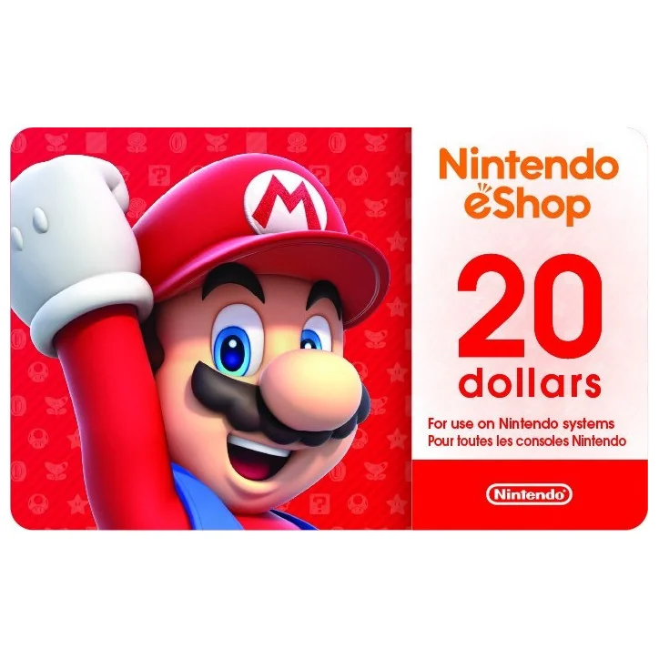 Carte Nintendo eShop 20 USD - USA Account Carte Nintendo eShop 20 USD - USA Account - CARTE NINTENDO - gamezone
