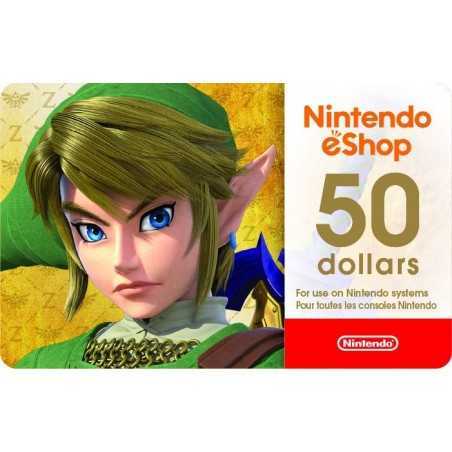 Carte Nintendo eShop 50 USD - USA Account en Tunisie