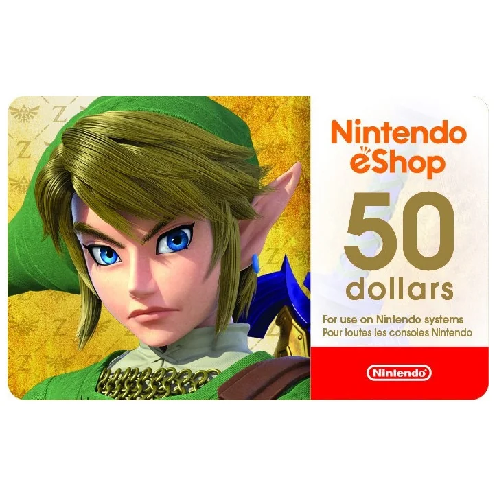 Carte Nintendo eShop 50 USD - USA Account Carte Nintendo eShop 50 USD - USA Account - CARTE NINTENDO - gamezone
