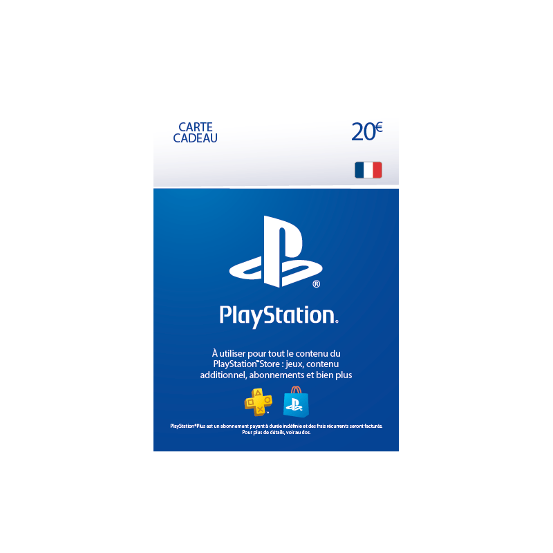 Carte PSN 20 EUR Playstation Store PS5/PS4/PS3/PS Vita Compte français