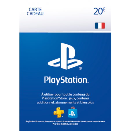 Carte PSN 20 EUR Playstation Store PS5/PS4/PS3/PS Vita Compte français en Tunisie