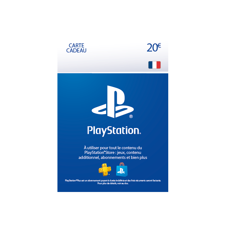 Carte PSN 20 EUR Playstation Store PS5/PS4/PS3/PS Vita Compte français - Carte PSN PlayStation Store - gamezone