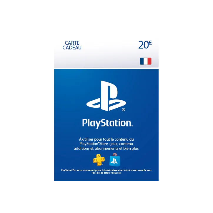 Carte PSN 20 EUR Playstation Store PS5/PS4/PS3/PS Vita Compte français Carte PSN 20 EUR Playstation Store PS5/PS4/PS3/PS Vita Compte français - Carte PSN PlayStation Store - gamezone