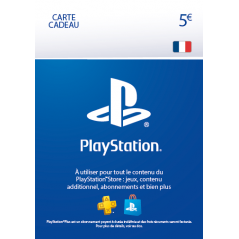 Carte PSN 5 EUR Playstation Store PS5/PS4/PS3/PS Vita Compte français en Tunisie