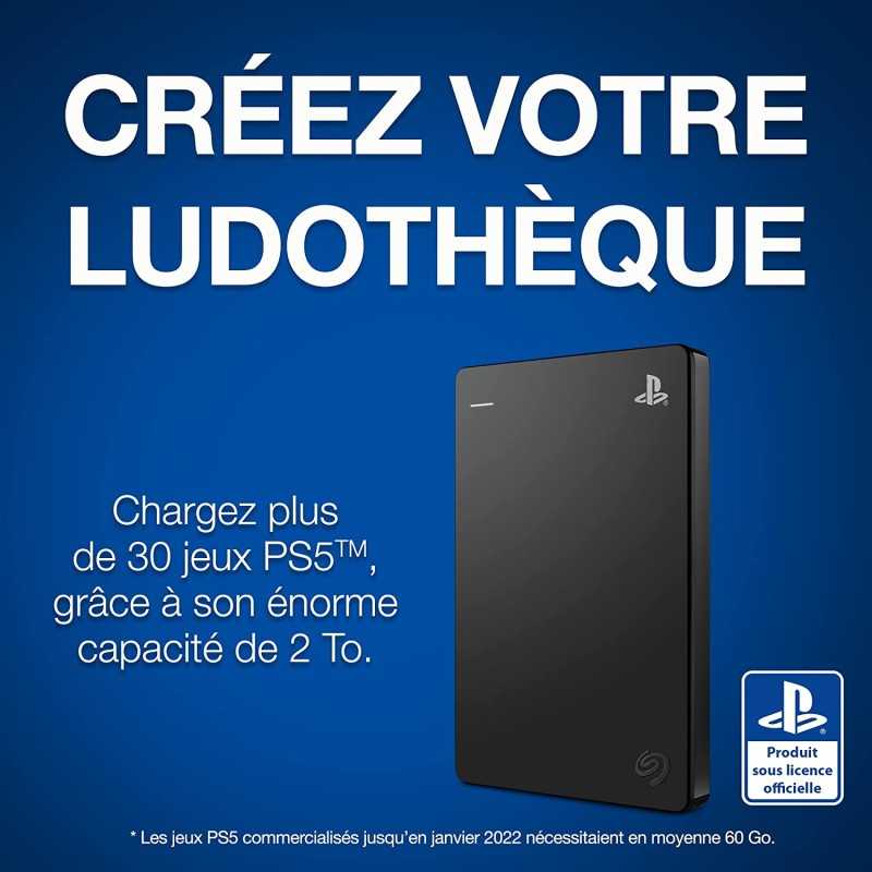 Seagate Game Drive , 2 To, Disque dur externe portable HDD – Compatible  avec PS4 et PS5 a Tunis