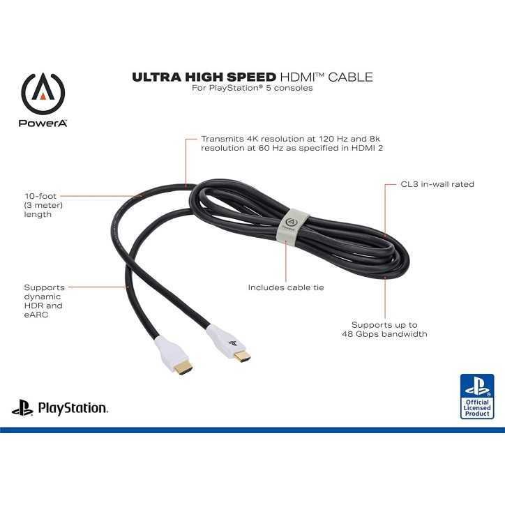 Câble HDMI 2.1ultrahaute vitesse 8K pour PlayStation 5 (3 meter) - PLAYSTATION - gamezone