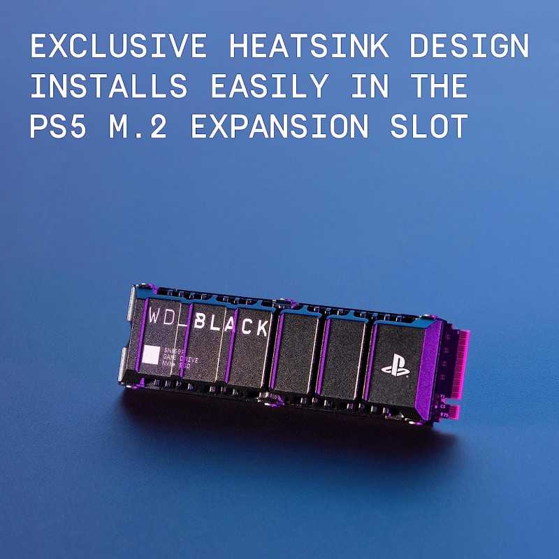 WD_Black SN850P SSD M.2 PCIe NVMe 1 To Heatsink - Licence Officielle pour  Consoles Playstation®5 - jusqu'à 7 300 Mo/s A Tunis