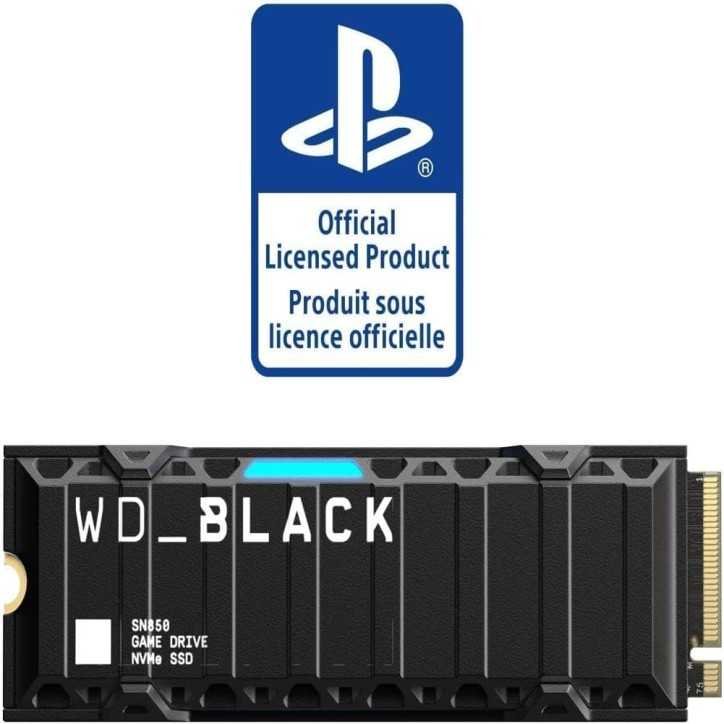 WD_BLACK SN850 1TB M.2 2280 PCIe Gen4 avec dissipateur thermique NVMe Gaming SSD up to 7000 MB/s read speed Heatsink - Accessoires PS5 - gamezone