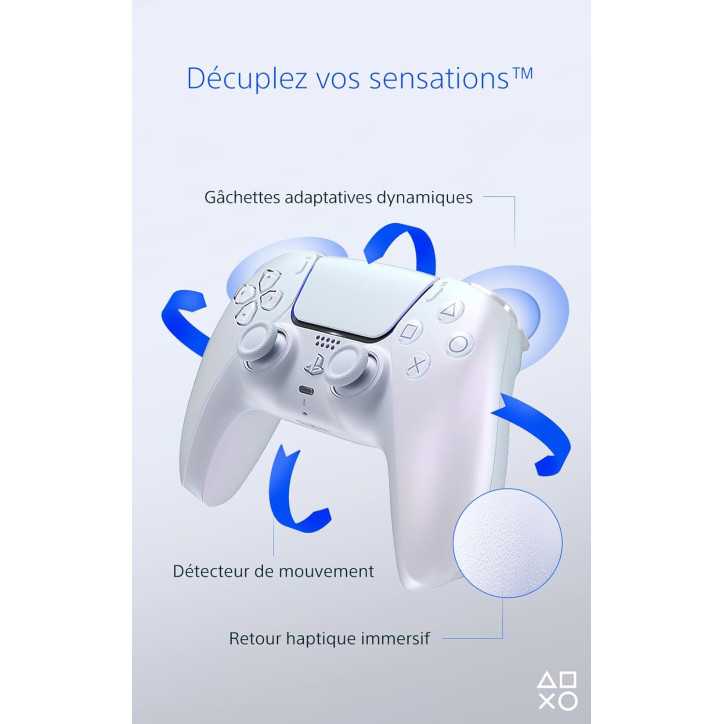 Manette PlayStation 5 officielle DualSense Sony Chroma Pearl - MANETTES - gamezone