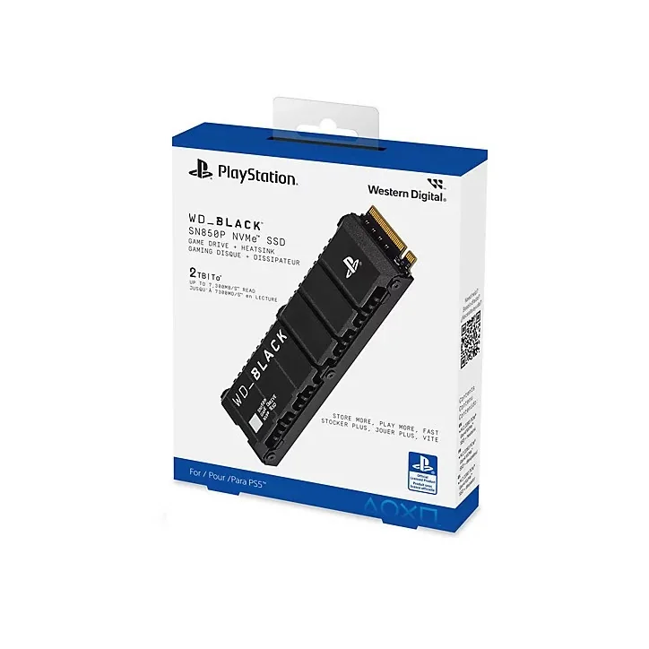 Disque SSD WD BLACK SN850P 2TB NVMe Officielle PS5 - Accessoires PS5 - gamezone