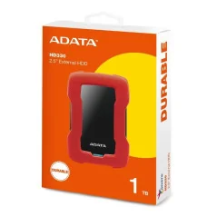 DISQUE DUR EXTERNE ANTICHOC ADATA HD330 1TO USB 3.2 - Rouge en Tunisie