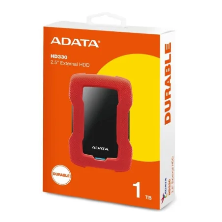 DISQUE DUR EXTERNE ANTICHOC ADATA HD330 1TO USB 3.2 - Rouge en Tunisie