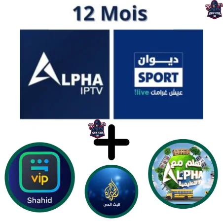ALPHA IPTV + ACS IPTV + DIWAN SPORT + TAALIMIYA + SHAHID 12 MOIS