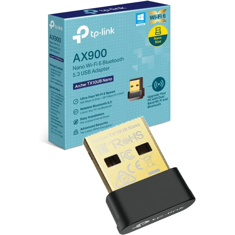Adaptateur USB Wi-Fi 6 & Bluetooth 5.3 TP-Link Archer TX10UB Nano Ultra-Compact pour PC & Portable (Windows 11/10) en Tunisie