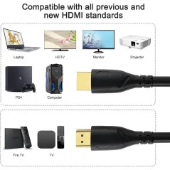 Câble HDMI SBOX 1.5M 4K – Compatible PS4 PS5 Tunisie
