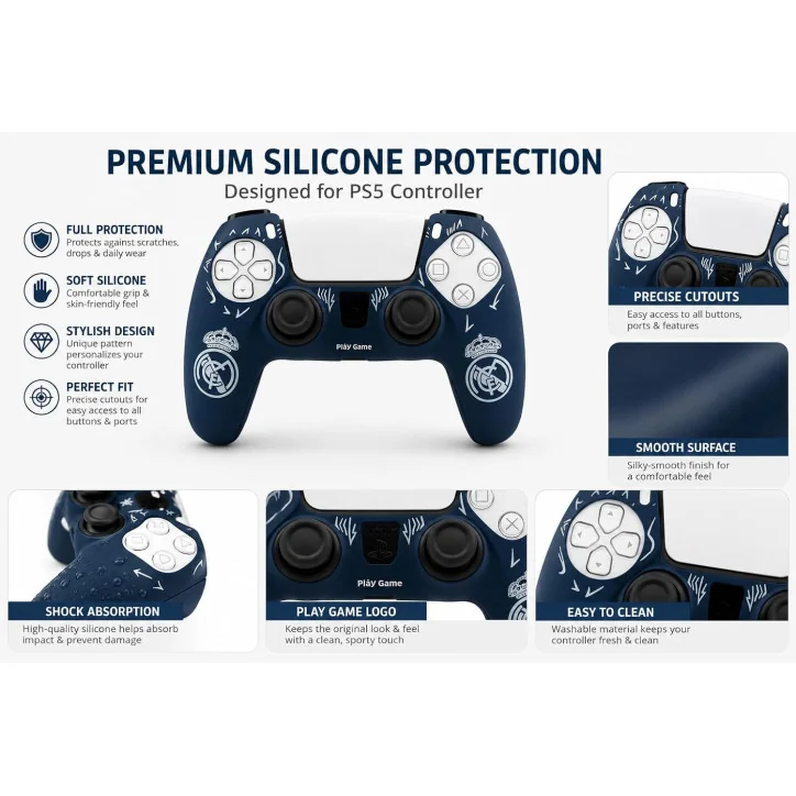Protection en Silicone pour Manette PS5 - (Real Madrid - Blue) - Accessoires - gamezone