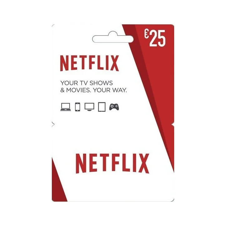 Carte Netflix 25€ Carte Netflix 25€ - CARTE NETFLIX - gamezone