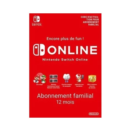 Nintendo Switch Online 12 mois Abonnement familial