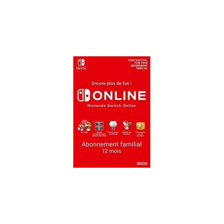 Nintendo Switch Online 12 mois Abonnement familial - CARTE NINTENDO - gamezone