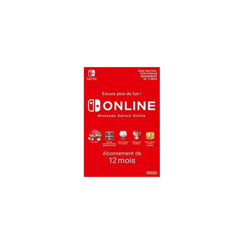 Nintendo Switch Online 12 mois en Tunisie