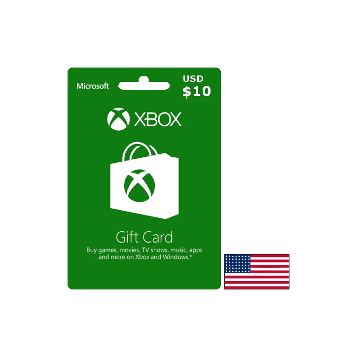 Carte Xbox USA USD 10 dollars Carte Xbox USA USD 10 dollars - Carte cadeau Xbox - gamezone