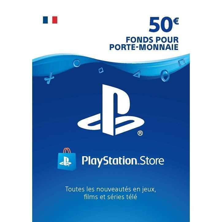 Carte PSN 50 EURO Playstation Store PS5/PS4/PS3/PS Vita Compte français - CARTE PLAYSTATION - gamezone