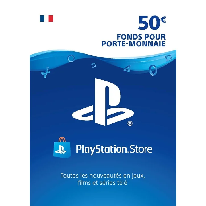 Carte PSN 50 EURO Playstation Store PS5/PS4/PS3/PS Vita Compte français Carte PSN 50 EURO Playstation Store PS5/PS4/PS3/PS Vita Compte français - CARTE PLAYSTATION - gamezone