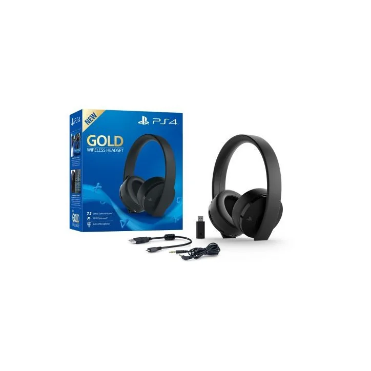 Casque PS4 sans fil - Gold Edition Noire - Accessoires - gamezone
