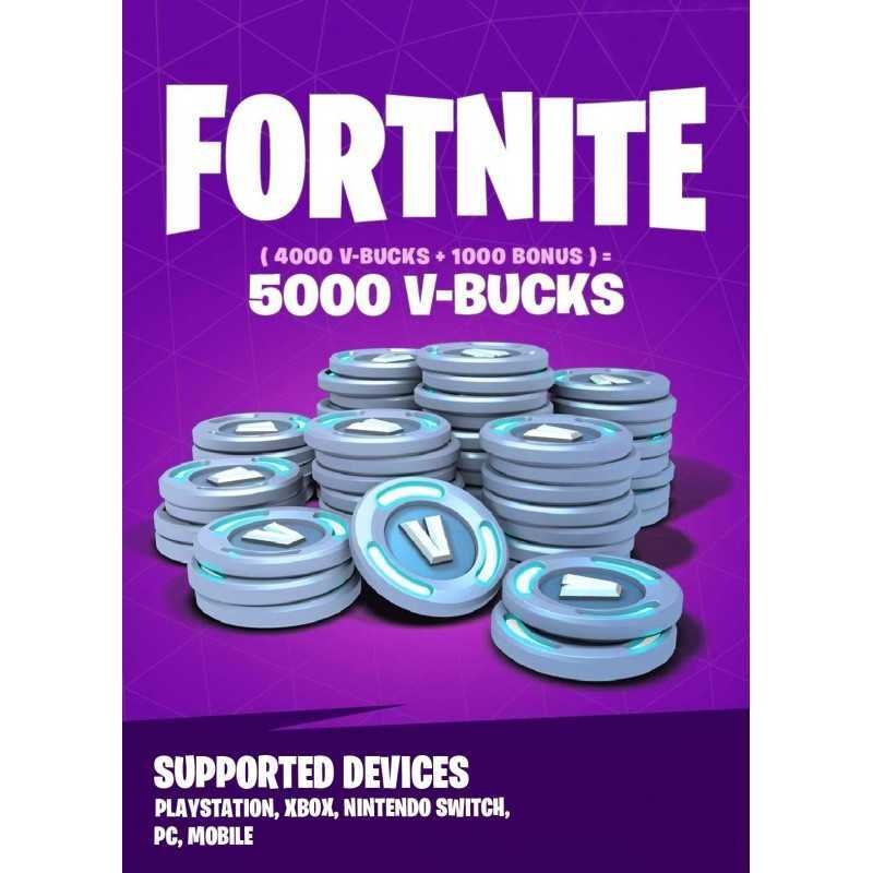 Fortnite - 5000 V-Bucks Gift Card Playstation, Xbox, PC, Mobile en Tunisie